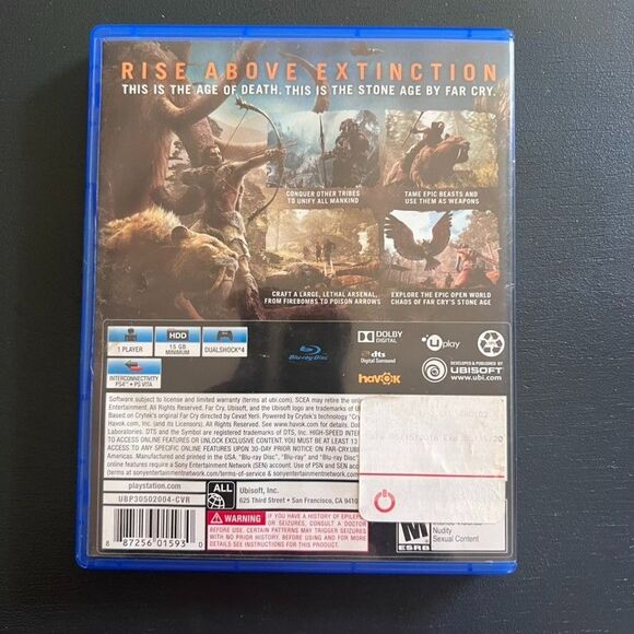 Far Cry Primal - Sony PlayStation 4 PS4 Video Game Disc & Case - Picture 2 of 3